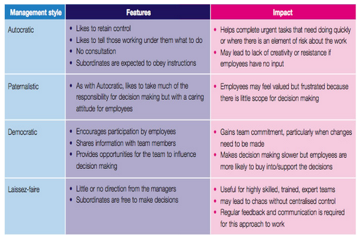 Management Styles Assignment Point