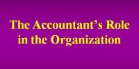 Lecture on The Accountants Role in the Organization