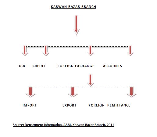 Flow Chart of Internship Organogram in AB Bank Ltd of Karwan Bazar Branch