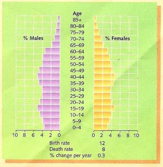 Population Pyramid for the Japan
