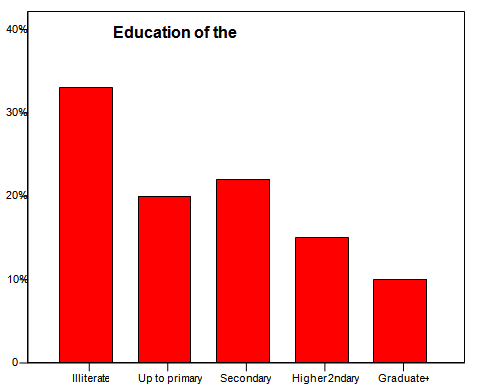 Distribution of the respondents by educational status