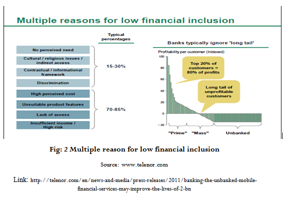 Multiple reason for low financial inclusion