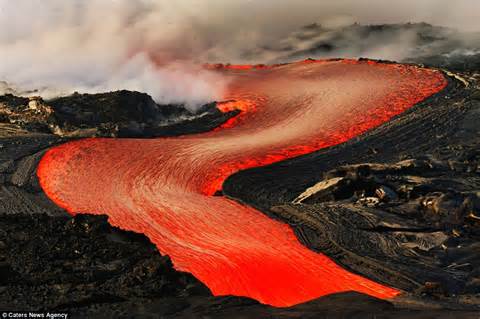 Discuss and Differentiate on Volcanoes and Lavas