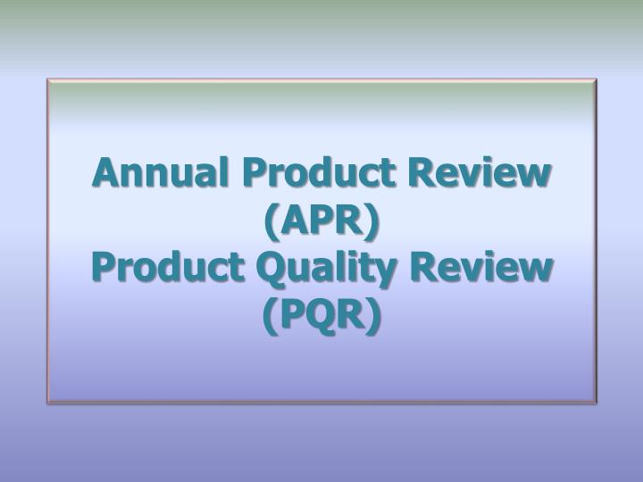 Define Annual Product Review