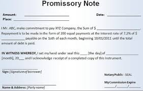 Write a form of Promissory Note