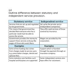 statutory provision care health social definition independent service between healthcare services types outline environment differences level assignment point