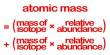 Relative Mass Formula, Atomic Mass and Empirical Formula
