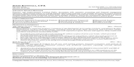 Curriculum Vita Format for Finance Manager Post