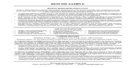 Resume Format for Human Resource Planning Officer