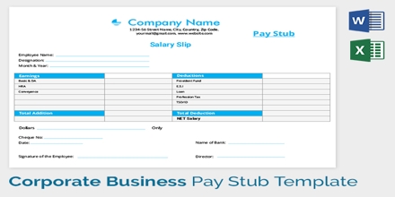 Sample Application for Issue of Pay Slip