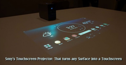 Sony’s Touchscreen Projector: That turns any Surface into a Touchscreen