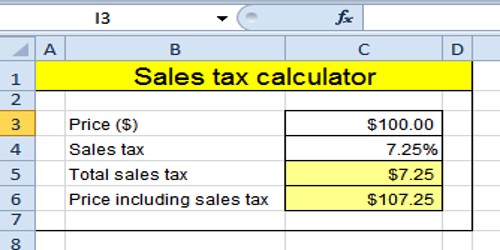 Calculation of Sales Tax