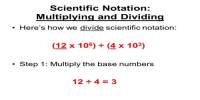 Dividing Scientific Notation Numbers