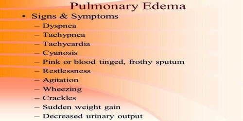 pulmonary edema signs and symptoms