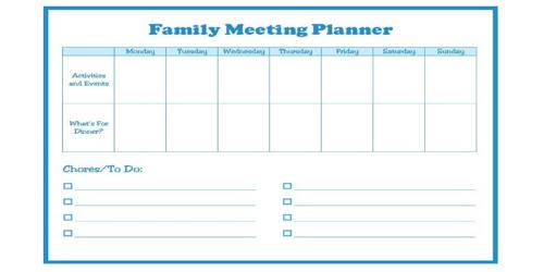 Sample Family Meeting Agenda Format