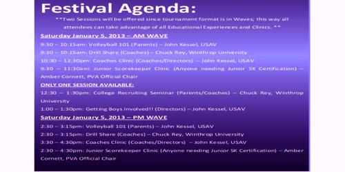 Sample Festival Agenda Format