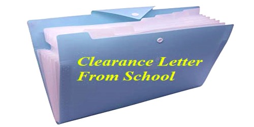 Sample Clearance Letter format From School