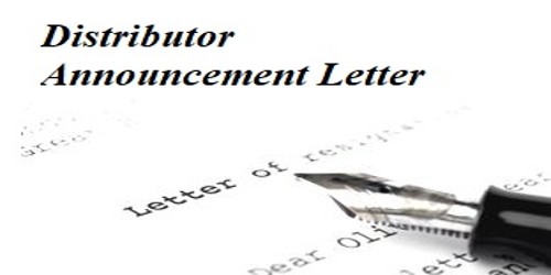 Sample Distributor Announcement Letter Format