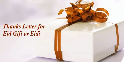 Sample Thanks Letter for Eid Gift or Eidi