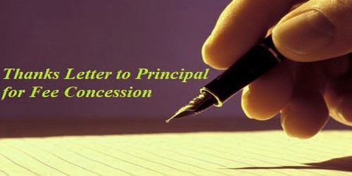 Sample Thanks Letter to Principal for Fee Concession