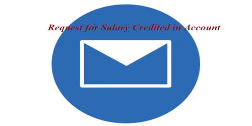 Sample Request Letter format for Salary Credited in Account