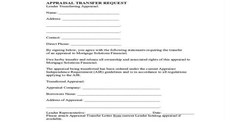 Appraisal Transfer Letter to Employee