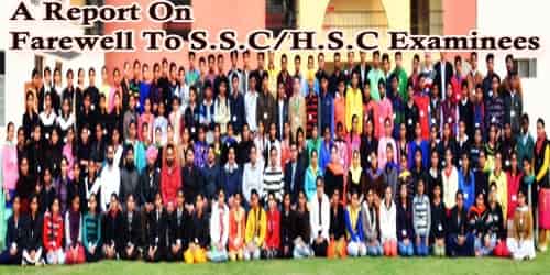 A Report On Farewell To S.S.C/H.S.C Examinees At (Institution Name)…….School/College
