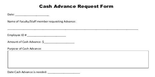 Sample Format for Advance Salary Application Form 