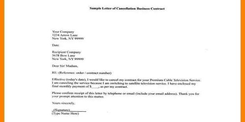 Contract Termination Letter with Company