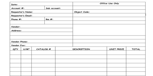 Sample Internal Work Order Form