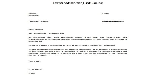Employee Termination Letter for Misconduct