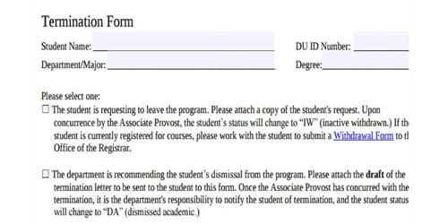 Sample Termination Letter for Student