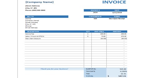 sample maintenance invoice template form assignment point