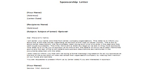What is a Sponsorship Letter?