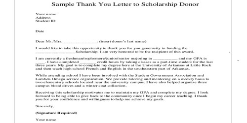 Sample Scholarship Acceptance Letter Format