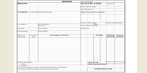 Consular Invoice