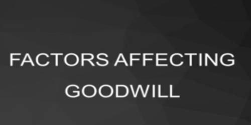 Factors that affecting Value of Goodwill