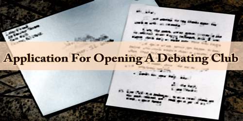 Application For Opening A Debating Club