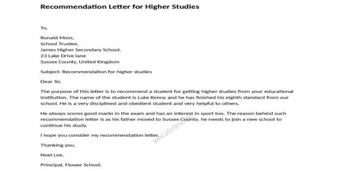 Resignation Letter due to Higher Study
