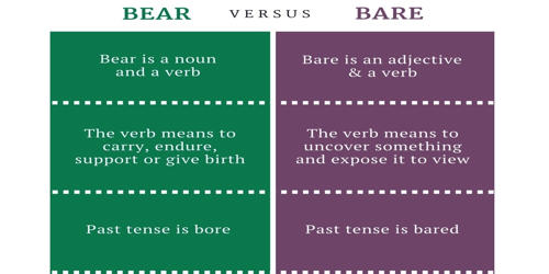 Difference between Bear and Bare  Assignment Point
