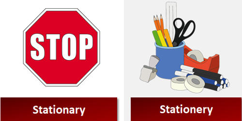 Difference between Stationary and Stationery