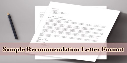 Sample Recommendation Letter Format