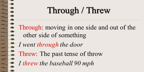 Difference between Threw and Through