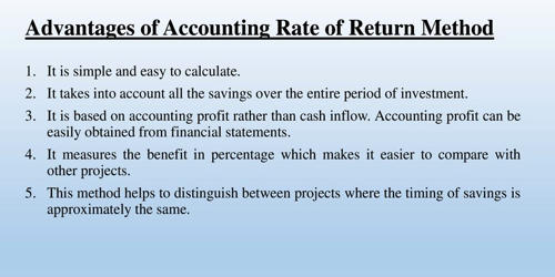 Advantages of Accounting Rate of Return