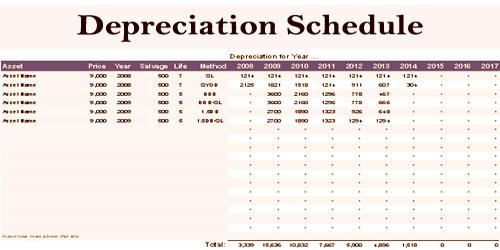 Depreciation Schedule Assignment Point 1424