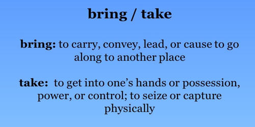 Difference between Bring and Take