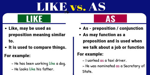 Difference between Like and As