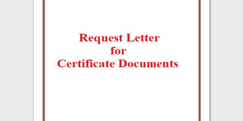 Request Letter for Certificate Documents