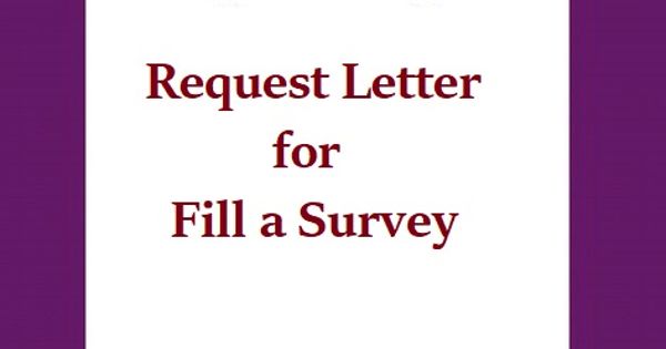 Request Letter for Fill a Survey