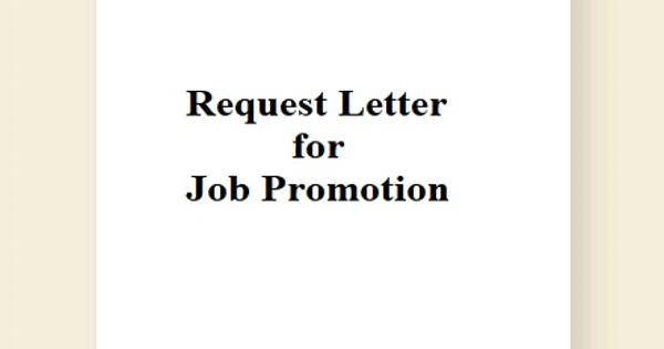 Request Letter for Job Promotion